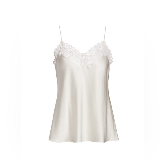 Jonathan Simkhai Erika Ivory White silk Lace Camisole top - Picture 2 of 8